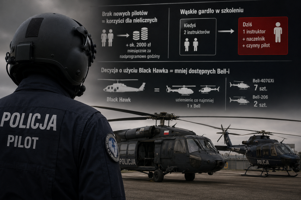 Black Hawk przy pożarze pod Warszawą. Dlaczego policyjne śmigłowce nie latają wszystkie?