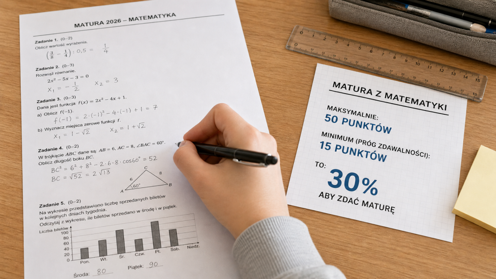 Matura z matematyki 2026 już 5 maja. O której egzamin, ile trwa i co można mieć przy sobie?