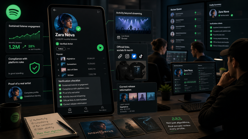Spotify wprowadza „Verified by Spotify”. Co oznacza zielona odznaka przy profilu artysty?