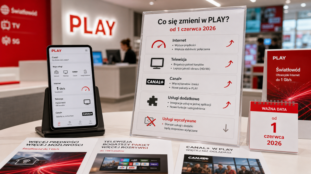 Play wprowadza zmiany od 1 czerwca 2026. Co muszą sprawdzić klienci dawnego UPC?