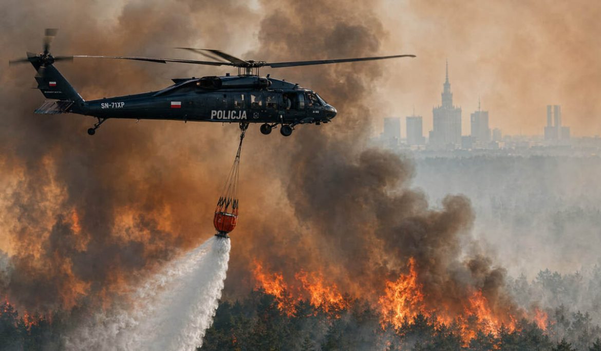 Black Hawk przy pożarze pod Warszawą. Dlaczego policyjne śmigłowce nie latają wszystkie?