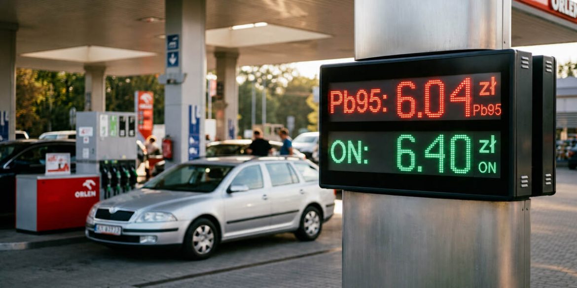 Ceny paliw 13–15 czerwca 2026. Benzyna 95 przebija 6 zł, diesel z nowym limitem