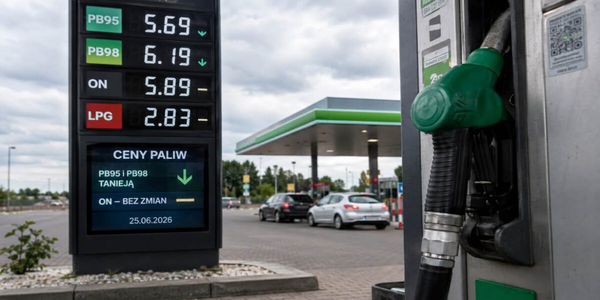 Ceny paliw 25 czerwca 2026. Benzyna znów tanieje, diesel trzyma cenę