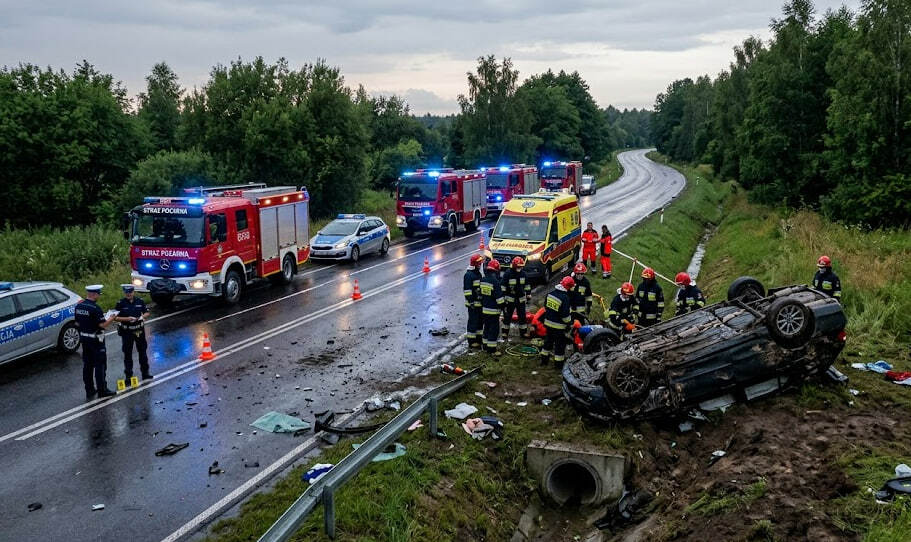 Wypadek BMW w Postolinie. Prokuratura sprawdza prędkość i stan auta