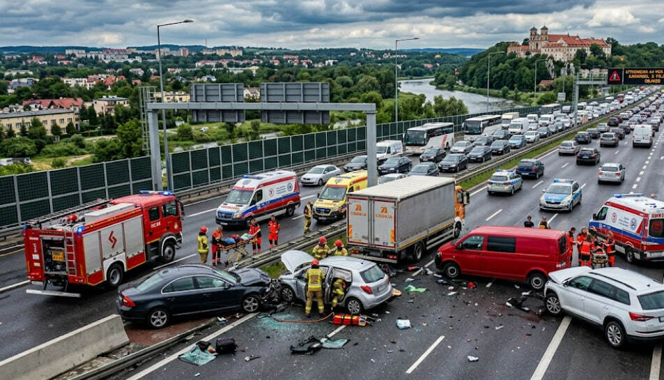 Karambol na A4 pod Krakowem. Pięć aut, korki i trasa do sprawdzenia przed wyjazdem
