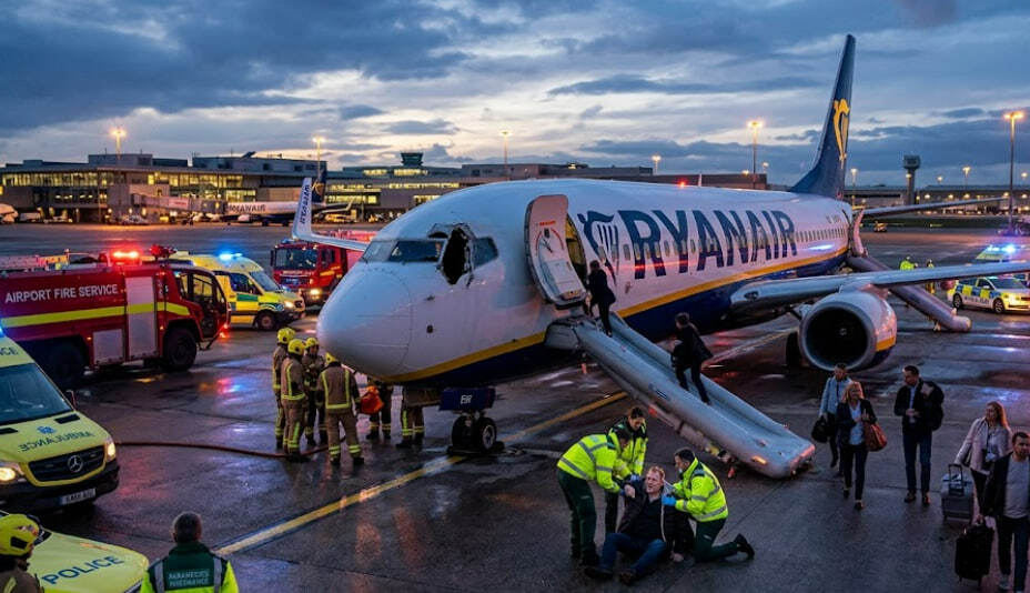 Awaryjne lądowanie Ryanaira. W Boeingu 737 wypadła szyba, pasażer został ranny