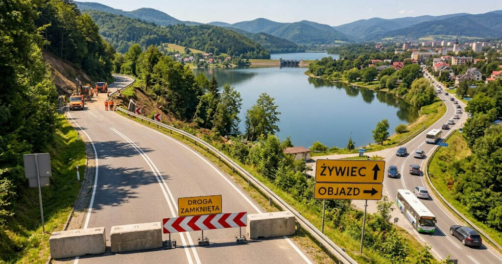 Droga Zarzecze–Tresna zamknięta od 22 lipca. Objazd przez Żywiec