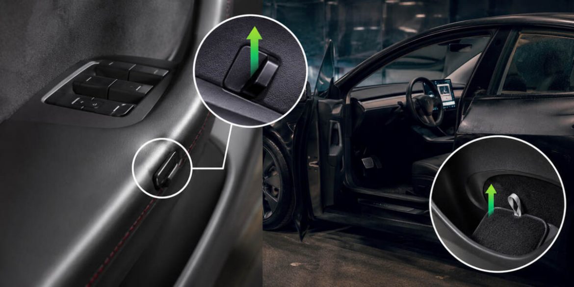 Tesla bez prądu: jak awaryjnie otworzyć drzwi w Modelu 3 i Modelu Y