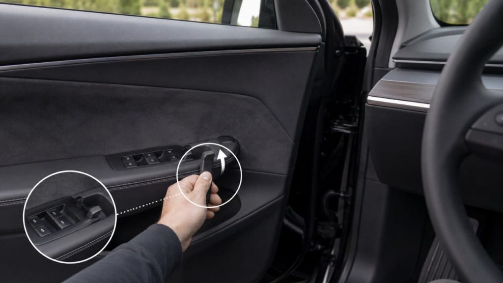 Tesla bez prądu: jak awaryjnie otworzyć drzwi w Modelu 3 i Modelu Y