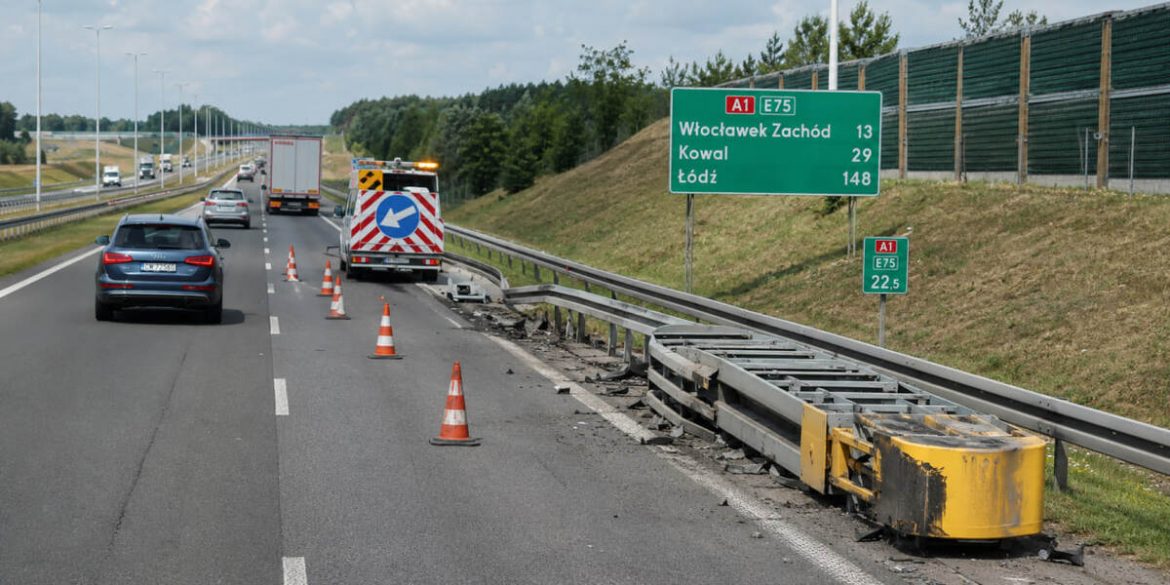 A1 Włocławek–Kowal: zablokowany prawy pas w kierunku Łodzi