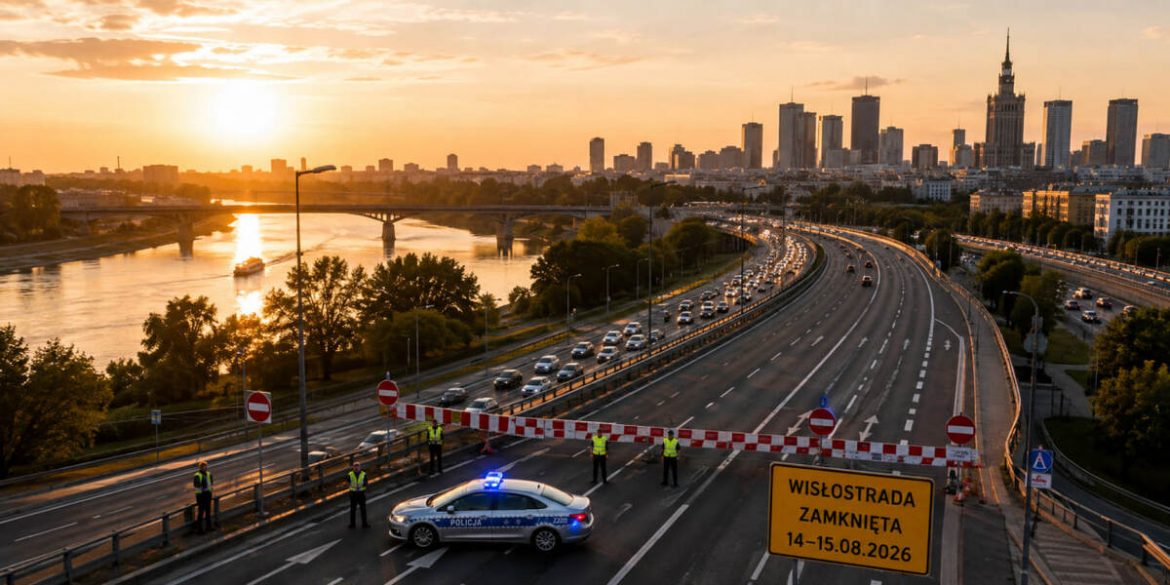 Wisłostrada zamknięta 14–15 sierpnia 2026. Które ulice będą nieprzejezdne i którędy prowadzi objazd?