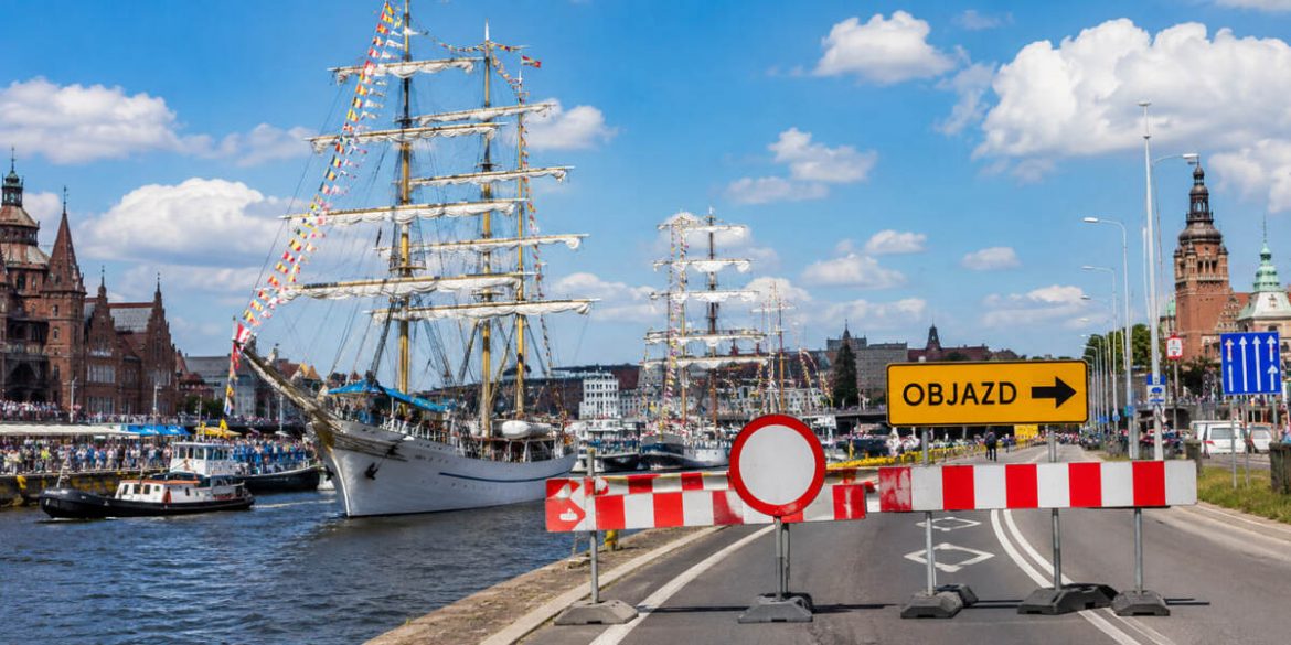 Żagle Szczecin 2026: zamknięte ulice od 13 sierpnia. Objazdy i godziny