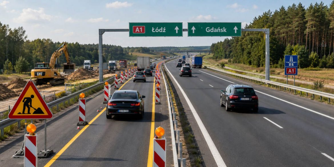 A1 Warlubie–Nowe Marzy od 20 sierpnia. Jeden pas w kierunku Łodzi