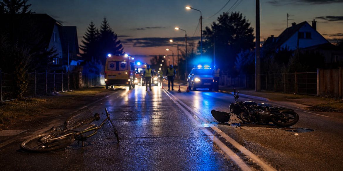 Połajewo: motocyklista i rowerzysta zginęli po zderzeniu. Co wiadomo